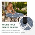 thumbnail image 4 of Round Outdoor Tablecloth with Umbrella Hole and Zipper, Dark Blue Starfish Coastal Tablecloth with Elastic Waterproof, Summer Beach Nautical Sea Ocean Patio Table Covers for 36" - 44" Pool Tables, 4 of 9