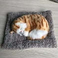 thumbnail image 4 of Elainilye Realistic Sleeping Cat Doll Toy, Mini Kitten in Pet Pad with Meows Sounds, Simulation Plush Animals Toy Decor for Office Desk, Gift for Kids Boys Girls - D, 4 of 4