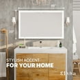 thumbnail image 2 of Eviva Sun 48" Glossy White Full Framed Bathroom Wall Mirror, 2 of 7
