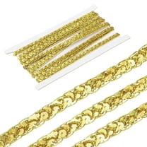 Uxcell 5 Yards Sequins Beaded Lace Trim 0.4 inch Braid Trim Strip for Crafts, Embellishments, Costume, Gold