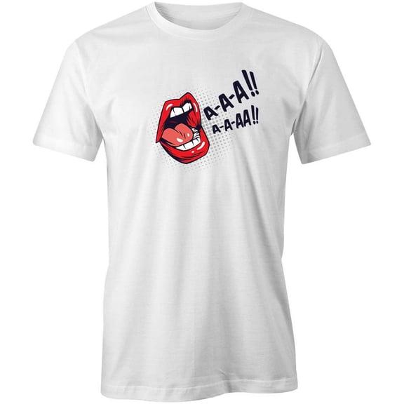 Comic Lips Aaahhh T-Shirt | Comic Art White Tee Gift