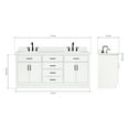 thumbnail image 2 of ARIEL 73" White Double Vanity, 1.5" Edge Pure White Quartz Countertop & Splash, Rectangular Sinks, 4 Soft Closing Doors, 6 Full Extension Dovetail Drawers, Toe Kick, Matte Black, 2 of 10
