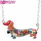 thumbnail image 2 of Bonsny Esmalte Declaración Maxi Mascotas Dachshund Perro Gargantilla Collar de la Aleación Colgante de Collar de Cadena 2017 Nueva Joyería Animal Para Las Mujeres, 2 of 4