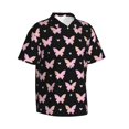 thumbnail image 2 of Daiia Gradient Butterfly Hawaiian Shirt for Men Gentle Cotton Regular Short Sleeve Casual-X-Large, 2 of 9
