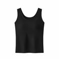 thumbnail image 2 of Roncen Women's Seamless Bulit-in-Bra Tank Tops Versatile Solid Crewneck Summer Sleeveless Going Out Casual T-Shirts, 2 of 5