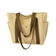 thumbnail image 5 of Bolso de hombro para mujer, bolso escolar de lona a la moda para viajes, fiestas, verano y trabajo. Caqui, 5 of 9