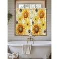 thumbnail image 4 of Sunflower 2 Panel Kitchen Curtains for Windows, Yellow Floral Elegant Flowers Pastoral Bathroom Privacy Curtain, Home Décor Window Treatment for Bedroom/Living Room 55"x45", 4 of 6