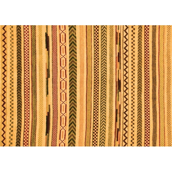 Ahgly Company Indoor Rectangle Abstract Orange Modern Area Rugs, 7' x 10'