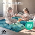 thumbnail image 4 of ODIKA 3'x5' Machine Washable Non-Slip Area Rug, Tropical Breeze Mosaic with Monstera and Areca Leaf Interplay High Traffic Rug with Pad, Teal, 206740, 4 of 8