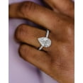 thumbnail image 2 of Cora jewellery 3CT Hidden Halo Pear Moissanite Engagement Ring For Women, 14K White Gold, 2 of 5