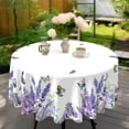 thumbnail image 3 of Round Tablecloth, Lavender Lily Tablecloth Waterproof and Wrinkle-Free, Boho Table Covers, Summer Decorations for Home 60inch, 3 of 7