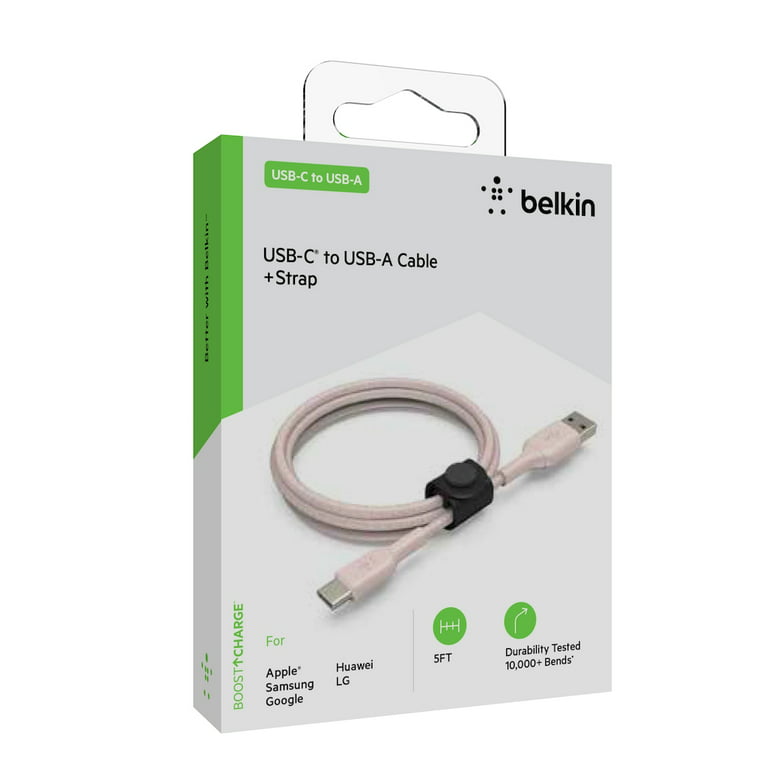 Belkin Boostcharge Braided USB-C to USB-C Cable (5ft) W/ Strap, Cable for  iPhone 15 Models, Samsung Galaxy, Samsung Note, Pixel, iPad Pro and More -  Black 