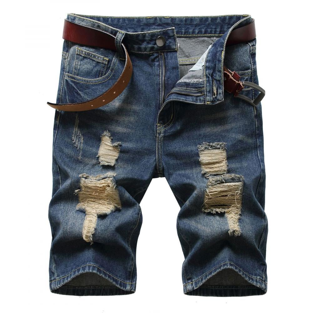 Tdoqot Mens Jean Shorts- Solid Loose vacation Summer Casual Daily Quick ...