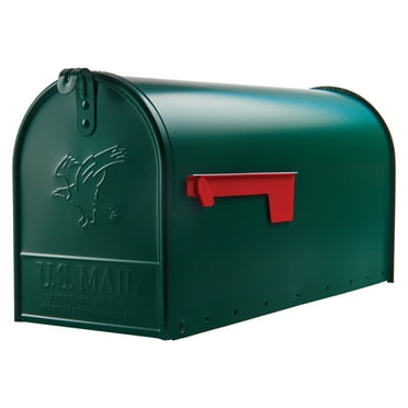 Architectural Mailboxes Elite Galvanized Steel, Large, Post-Mount Mailbox in Green