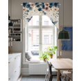 thumbnail image 4 of Weeping Blue Floral Swag Valances for Windows, Small Curtains Drapes, Spring Butterflies Flowers Linen Kitchen Window Curtains Over Sink Window Treatment Valance for Bedroom/Bathroom 56"x36", 4 of 5