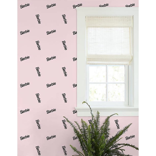 Barbie 90s Logo Removable Vinyl Wallpaper by Barbie - Pink