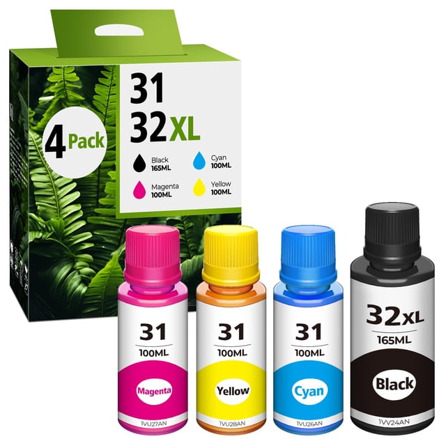 Topcolor 31 32XL Ink Bottle Set Replacement for HP Smart Tank 5101 7602 6001 5000 Ink Refill Compatible for HP 31 32XL, Compatible for Smart Tank 730