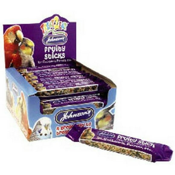 Johnson's Fruity Stick Cockatiel Parrot Bird Health Case of 28