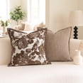 thumbnail image 6 of Pentantan Decorative Throw Pillow, 18"x18" Soft Couch Pillows with 2-Pack Inserts, Boho Floral Cushion for Sofa Living Room Bedroom, Brown, 6 of 7