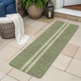 thumbnail image 2 of Runner Rug 2.62'x5.25', Sage Green Striped Non Slip Backing Floor Mats Soft Area Rugs, Absorbent Muddy Dirt Trapping Carpet for Entryway Hallway Kitchen Bedroom Rustic Vertical Stripes Linen Texture, 2 of 3