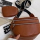 thumbnail image 1 of Cangurera Bolso Riñonera multibolsillos Casual PU Cuero Pecho Suave para Fiesta (Marrón), 1 of 8