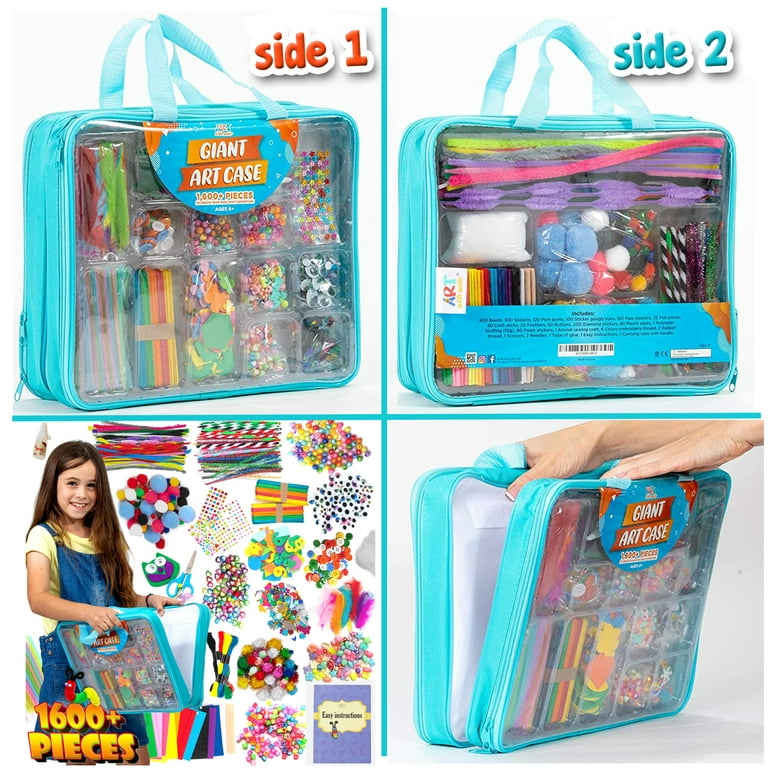 Arts and Crafts Supplies for Kids - 1600+Pcs Craft Kits for Kids - DIY  School Craft Project for Kids Age 4 5 6 7 8-12 Gifts for Girls and Boys  Crafts for Girls Ages 8-12 Arts Activities 