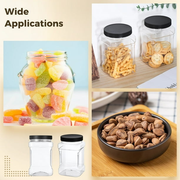 Tarros De Vidrio Hexagonal Transparente Con Tapas, 16 Onzas, Color Negro, Ideal Para Miel, Alimentos, Mermeladas, Especias, Paquete De 12 : Costa Rica