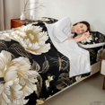 thumbnail image 4 of Manfei Vintage Floral Peony Queen Sheets 4 Pieces,Oriental Botanical Flowers Queen Sheet Sets,1 Flat Sheet,1 Fitted Sheet and 2 Pillowcases, 4 of 6