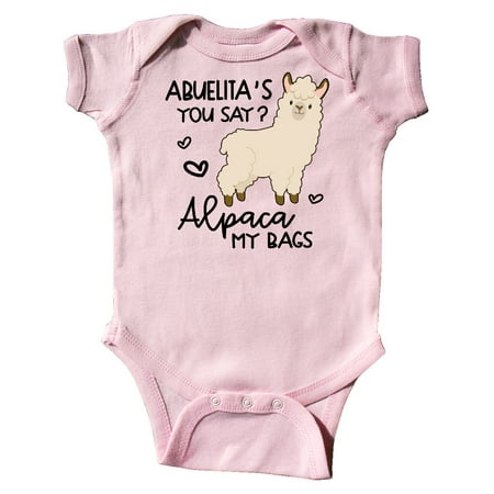 

Inktastic Abuelita s You Say Alpaca My Bags Gift Baby Boy or Baby Girl Bodysuit