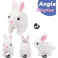 thumbnail image 3 of Conejo saltarín, juguete electrónico interactivo de peluche con sonidos y movimientos, orejas animadas que caminan, nariz que se mueve, regalo, blanco, 7', 3 of 5