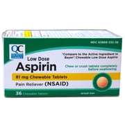 Quality Choice Low Dose Chewable Aspirin Orange Flavored Tablets, 36 Tablets