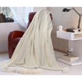 thumbnail image 7 of Laddha Home Designs Beige and Ivory Classic Striped Throw Blanket with Tassels 50" x 60", 7 of 7