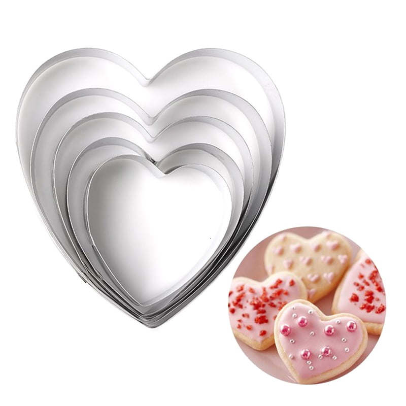 Details about   5pcs/set Heart Shape Cookie Cutter Cake Decorating Tools Fondant Fondant CaBPSI 