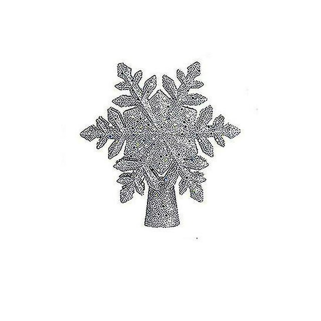 Estrella del adorno del árbol de Navidad Led con copos de nieve Proyector de luz Proyector superior del árbol Réplica de Navidad 1 pieza-plata