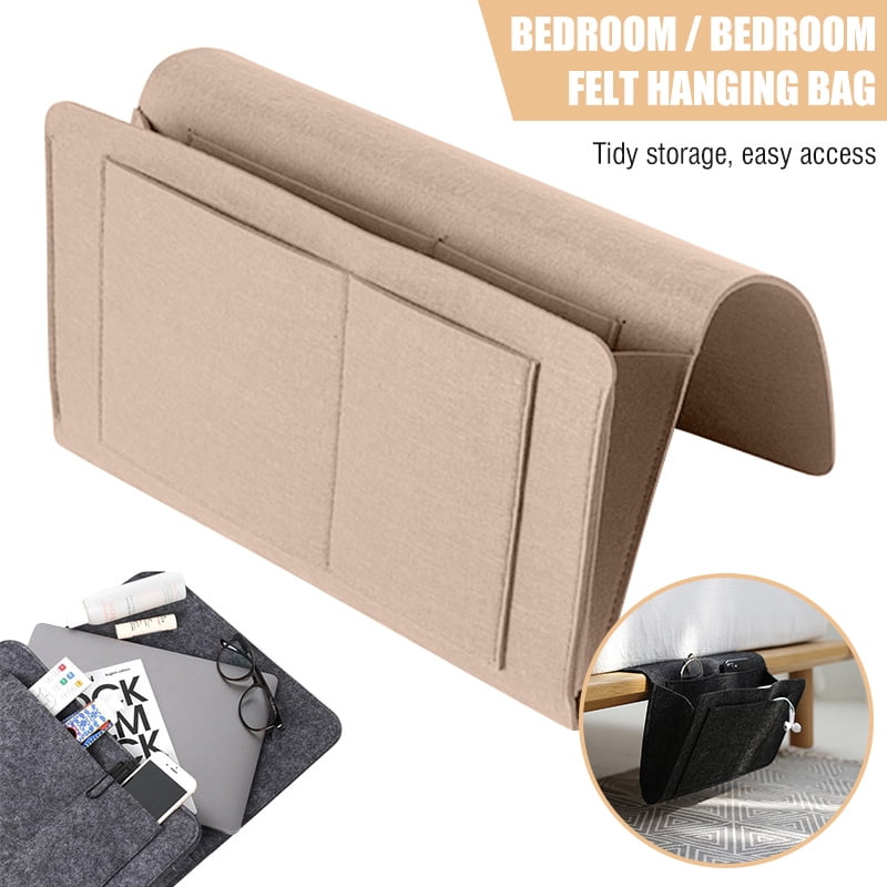 Amerteer Bedside Caddy Felt Bed Storage Organizer Hanging Bag Holder With 5 Pockets Magazine Book Phone Tablet Ipad Cables Remote And Water Bottle Holder For Home Dorm Bed Sofa Walmart Com Walmart Com