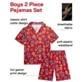 thumbnail image 5 of Quad Seven Boys Pajama Set 2 Piece Button Down Sleep Shirt and Pajama Shorts Sleepwear Set, Size 4, Red Basketball, 5 of 7