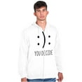 thumbnail image 5 of You Decide Happy Sad Emoticon Cute Zip Up Hoodie Men's Women's Brisco Brands S, 5 of 6