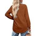 thumbnail image 5 of Women's Sweatshirt Crewneck Curved Hem,Long Sleeve Shirt Womens Loose Top Women Pullover Ginger S, 5 of 5