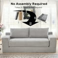 thumbnail image 4 of Miniyam Convertible Loveseat Sofa Bed with Memory Foam, Small Couch for Apartment, No Assembly, Corduroy, Gray, 4 of 7