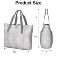 thumbnail image 3 of Tote Bag for Women - Gray Christmas Snowman Pattern Shoulder Bag - Large Utility Work Duffle Bag with Zipper Handbag for Travel, Work, Sprots, 3 of 5
