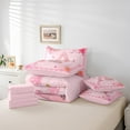 thumbnail image 6 of Castle Fairy Monogrammed Letter 7-Piece Bedding Comforter Set,Dreamy Princess King Bedding Sets,Flower Butterfly Ultra Soft Bed Sheets,Microfiber Girls Bedroom Decor,Reversible, 6 of 8