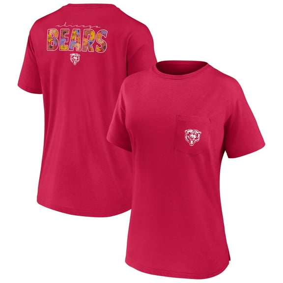 Women's-Fanatics Red Chicago Bears Southern Prep Short Sleeve T-Shirt