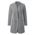 thumbnail image 4 of DHFJKG Trench Coat For Women Long Sleeve One-Button Down Mediun Length Suit Jacket Solid Color Work Office Formal Wear Cozy Outerwear, 4 of 7