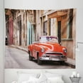 thumbnail image 1 of Cars Tapestry, Classical American Car in a Street with Houses Caribbeans Havana Cuba, Fabric Wall Hanging Decor for Bedroom Living Room Dorm, 5 Sizes, Orange Sand Brown, by Ambesonne, 1 of 1