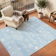thumbnail image 2 of Washable Area Rugs 9x12 FT Light Blue Botanical Rugs for Living Room Non-Slip Non-Shedding Low-Profile Rectangle Spring Summer Chic Wildflowers Large Rug Carpet for Bedroom Dining Room Home Decor, 2 of 8