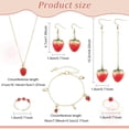 thumbnail image 2 of 3D Simulated Fruit Jewelry Sets for Women Exquisite Strawberry Design Necklace Earrings for Party Bracelet Rings Sweet Bohemia Red Earrings Pendant Necklace set for Birthday Gifts, 2 of 7