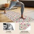 thumbnail image 4 of Lightgreen Daisy Flower Pink Blooms Pattern Hot Yoga Mat Towel Non Slip for Hot Yoga - Quick-Drying Yoga Mat Cover with 4 Corner Pockets with Travel Bag - Hot Yoga Towel Non Slip 70"x26", 4 of 6