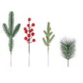 thumbnail image 2 of onlyliua Fin de Temporada Simulación de Agujas Artificiales y Frutos Rojos, 60 Combinaciones Mixtas, Plantas de Simulación, Decoración Navideña, 2 of 7