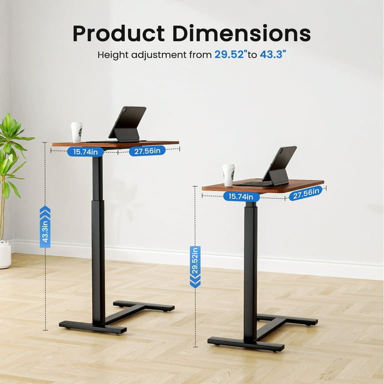 JOINSUN Adjustable Overbed Bedside Table With Hidden Wheels