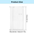 thumbnail image 3 of ZIHUI 59 Inch High Extra Tall Cat Gate with Doors Locks Narrow Bar Spacing, Pressure Mounted 1.38inch Door Page Fence Spacing, Cat Door Way Indoor Use, White, 3 of 8
